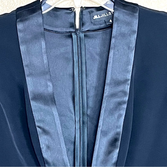 Jill Stuart Deep V Mini Dress Black Size 4 Sexy Romantic Chic Sleek Minimalist - Picture 7 of 9